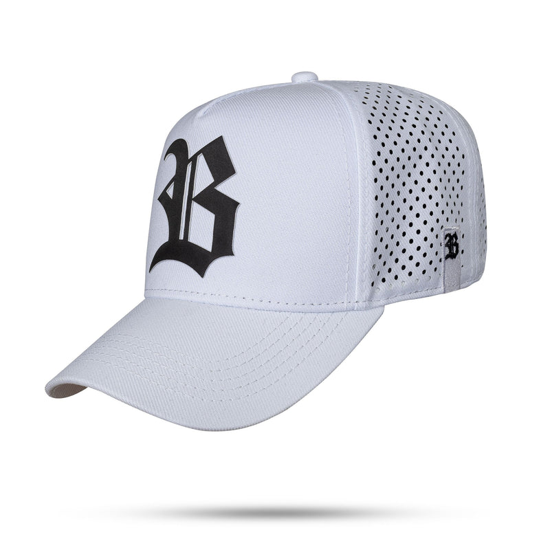 Boné Branco Snapback Trucker Laser Logo Preto