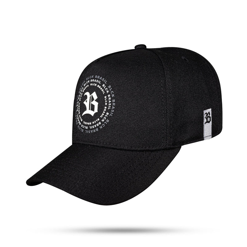 Boné Preto Snapback Circles Cinza