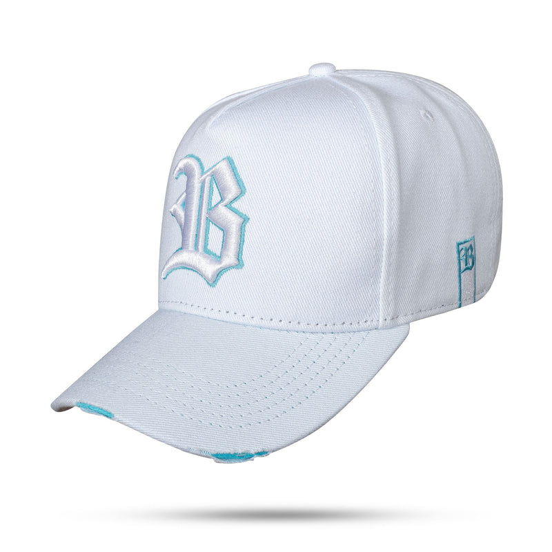 Boné Branco Snapback Logo Countour Destroyer Azul