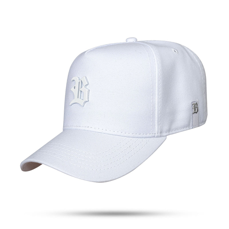 Boné Branco Snapback Basic Metal Brihante All White