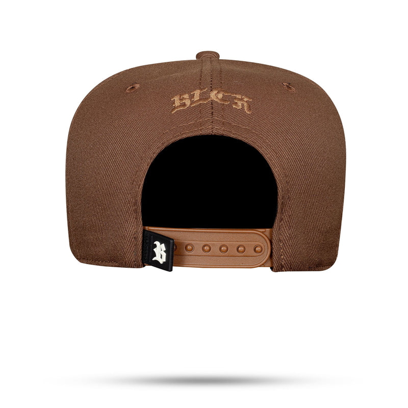 Boné Marrom Chocolate Snapback Quadrado Fosco