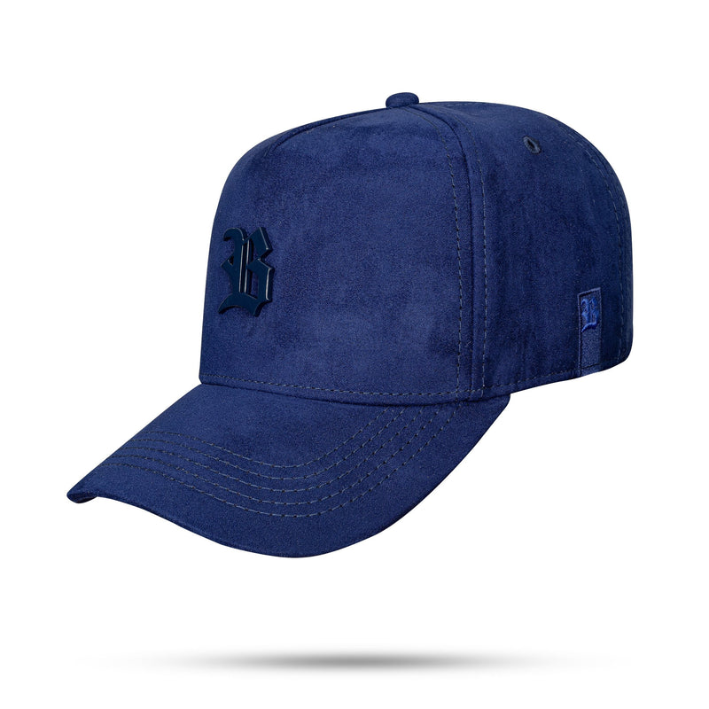 Boné Azul Marinho Snapback Suede Metal Brilhante