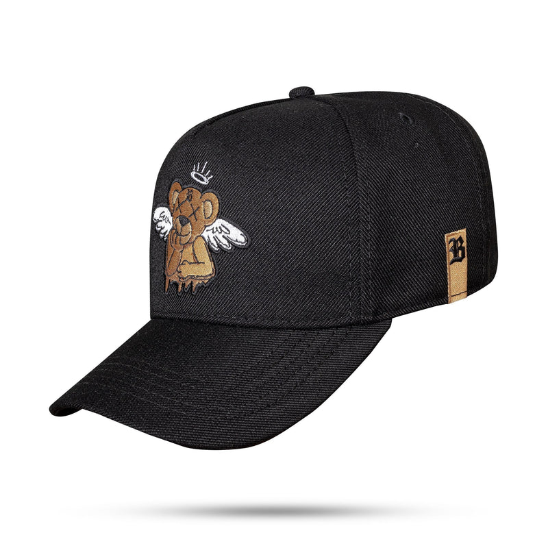 Boné Preto Snapback Angel Bear