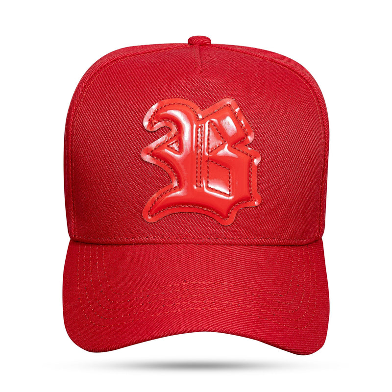 Boné Vermelho Snapback Verniz Alto Relevo