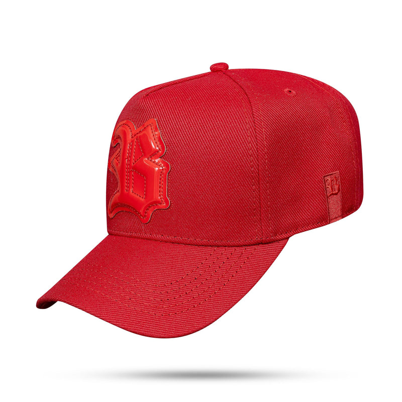 Boné Vermelho Snapback Verniz Alto Relevo