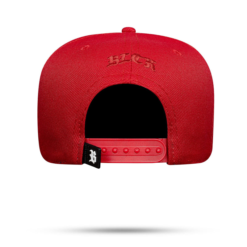 Boné Vermelho Snapback Verniz Alto Relevo