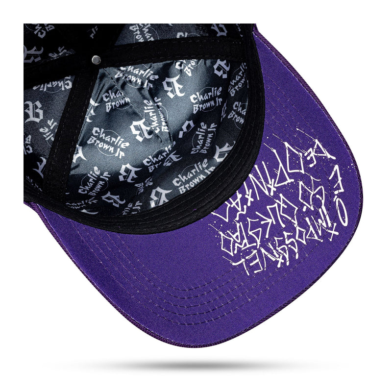 Boné Charlie Brown Jr. - Roxo Snapback Sk8 Branco - Blck Brasil