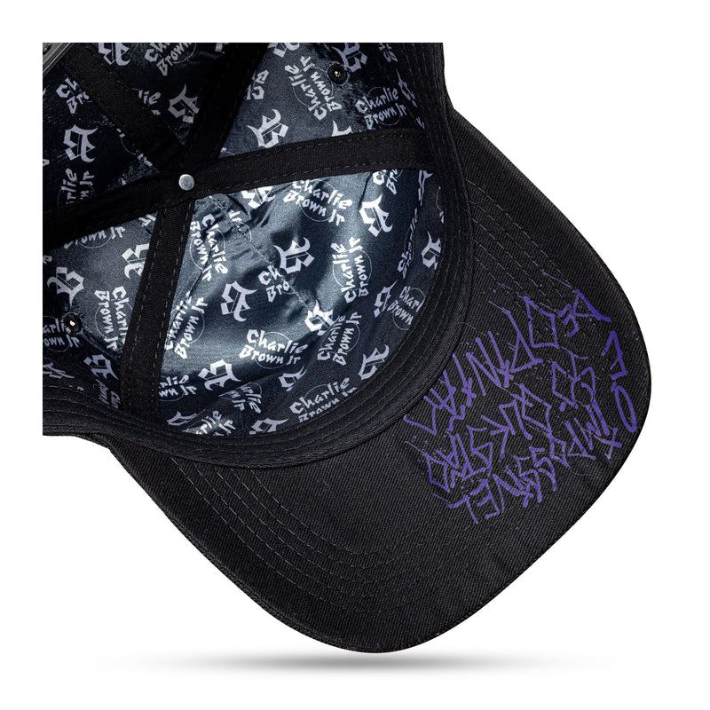 Boné Charlie Brown Jr. - Preto Snapback Sk8 Roxo - Blck Brasil