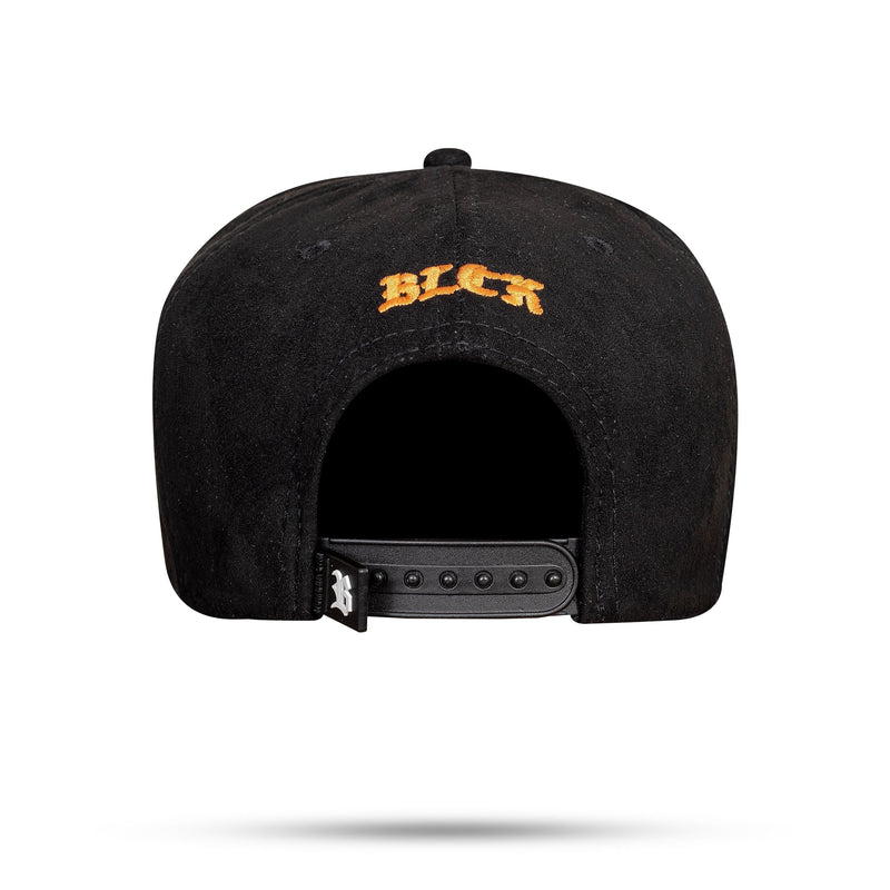 Boné Preto Snapback Suede Logo Orange Star