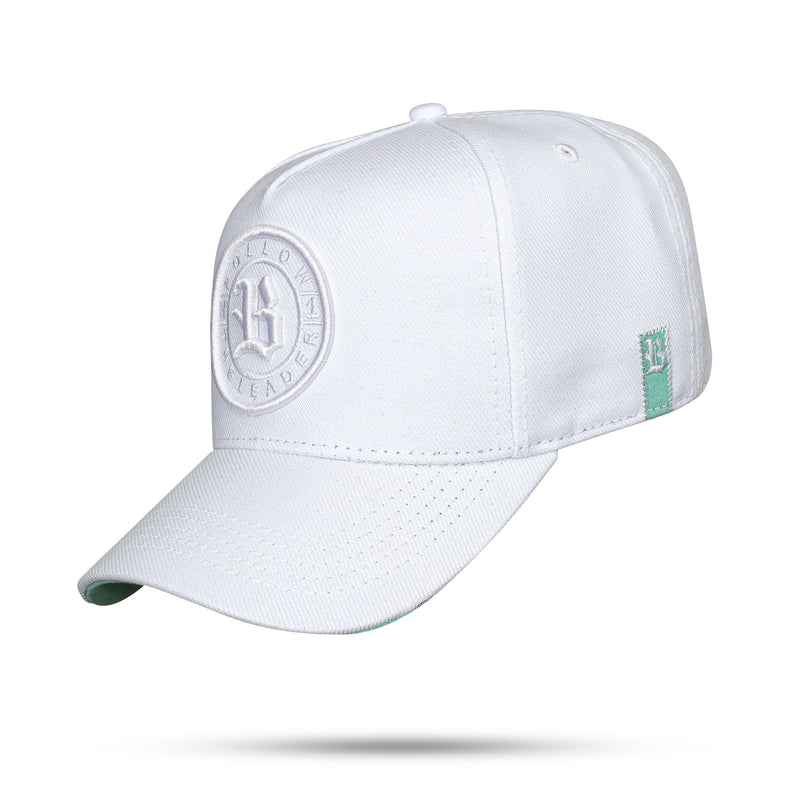 Boné Branco Snapback Follow The Leader Verde Água