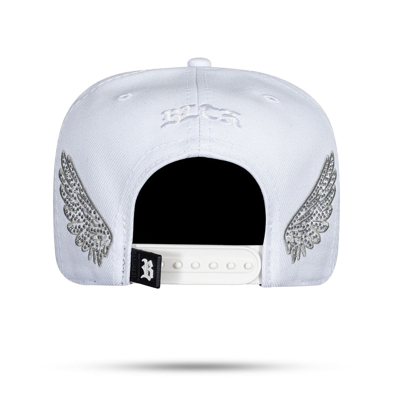 Boné Branco Snapback Wings Strass