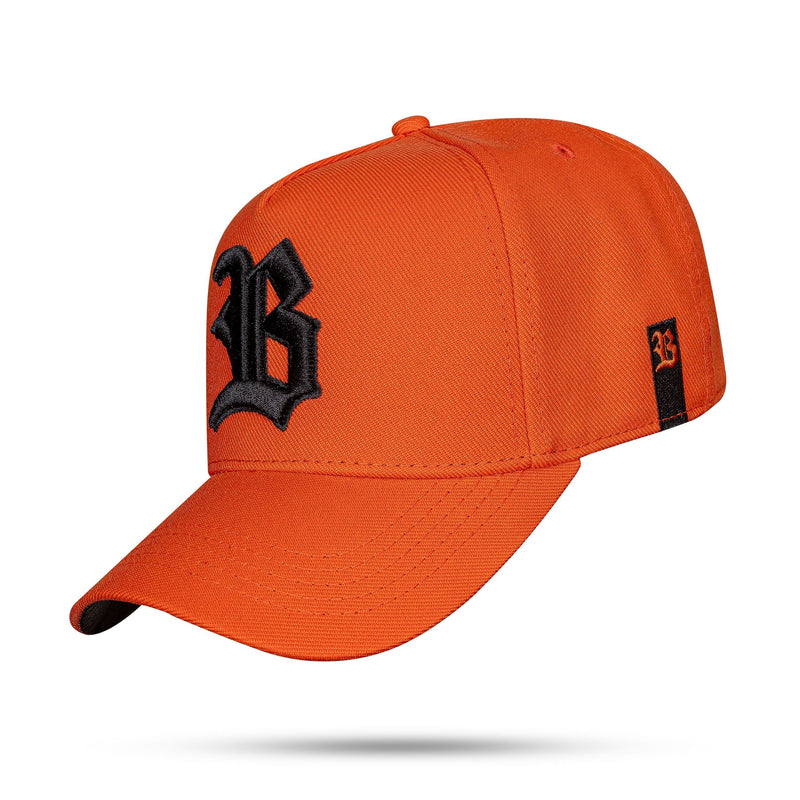 Boné Laranja Snapback Logo Small Preto