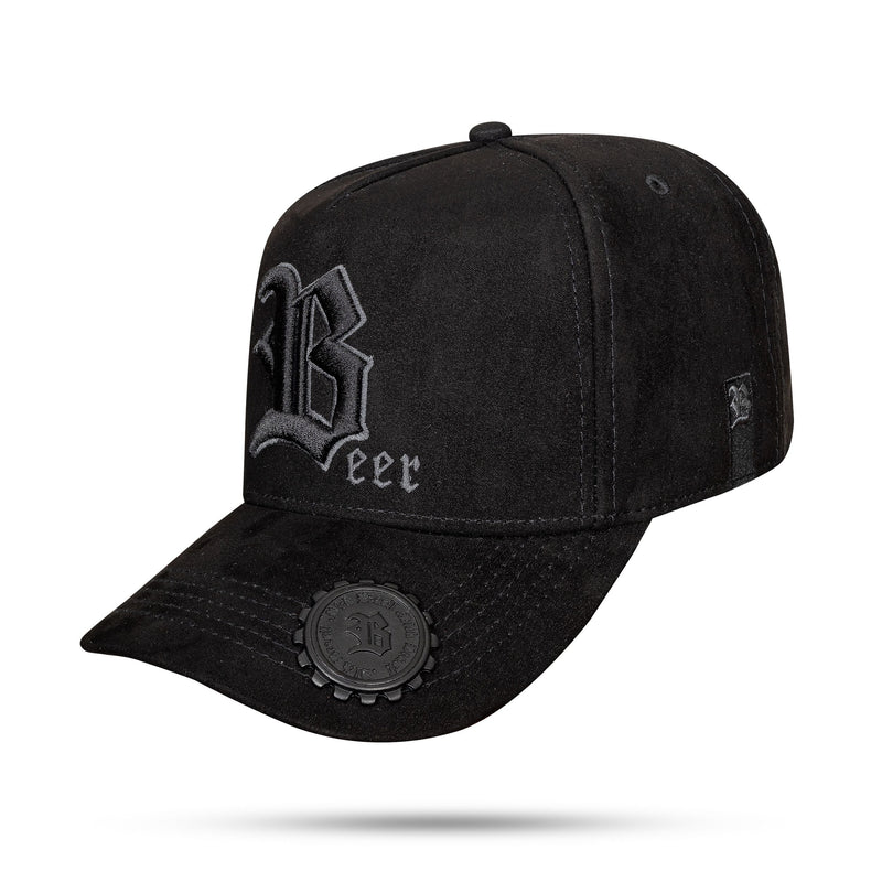 Boné Preto Snapback Suede Logo Beer