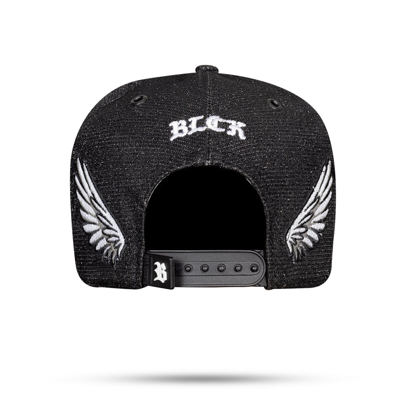 Boné Preto Snapback All Shine Wings Branco