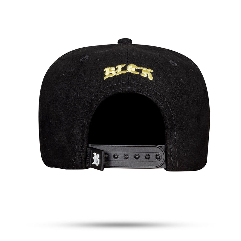 Boné Preto Snapback Suede Animal Print Giraffe