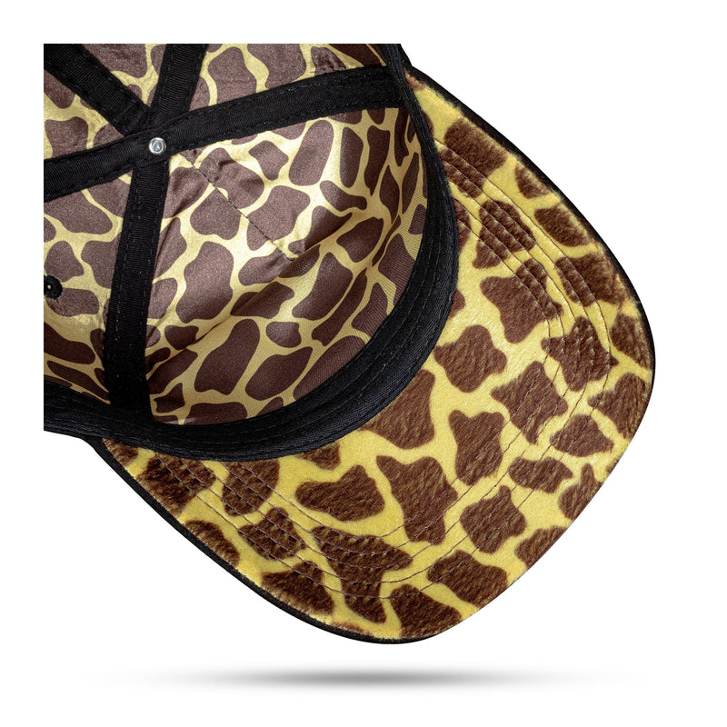 Boné Preto Snapback Suede Animal Print Giraffe