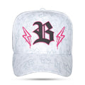 Boné Kids Branco Snapback Logo Raios Pink