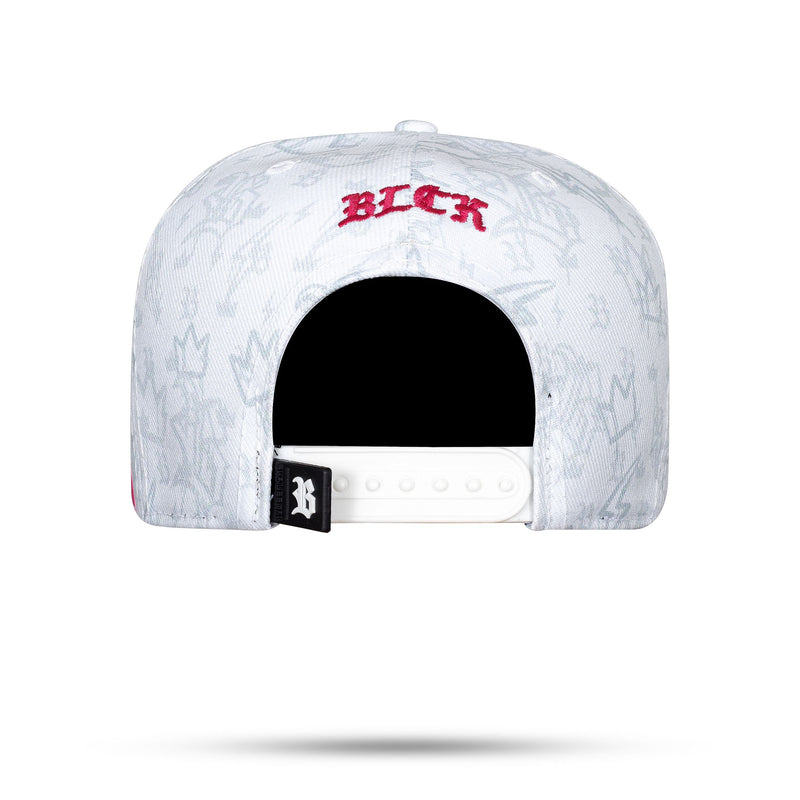 Boné Kids Branco Snapback Logo Raios Pink