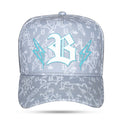 Boné Cinza Snapback Logo Raios Azul