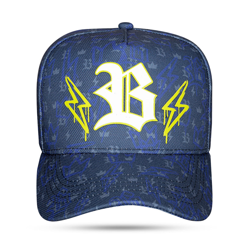 Boné Azul Snapback Logo Raios Green