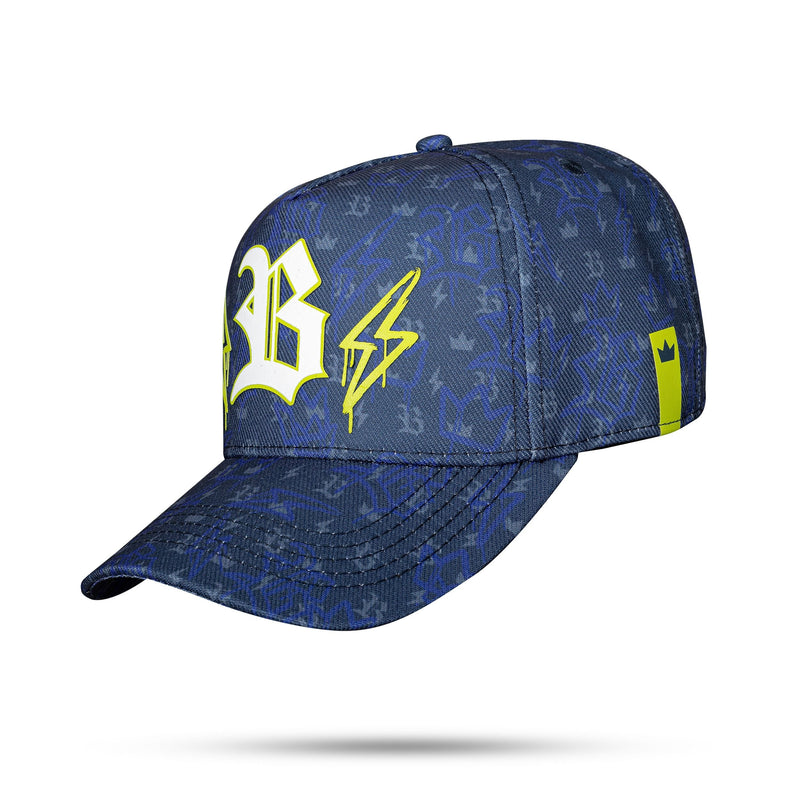 Boné Azul Snapback Logo Raios Green