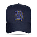 Boné Azul Marinho Alto Relevo Snapback Contour Dourado