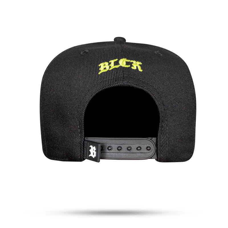 Boné Preto Snapback Contra Aba Blessed Verde Limão