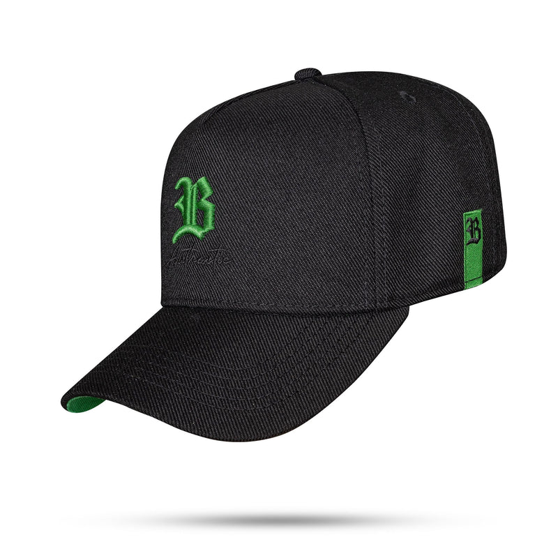 Boné Preto Snapback Authentic B Verde