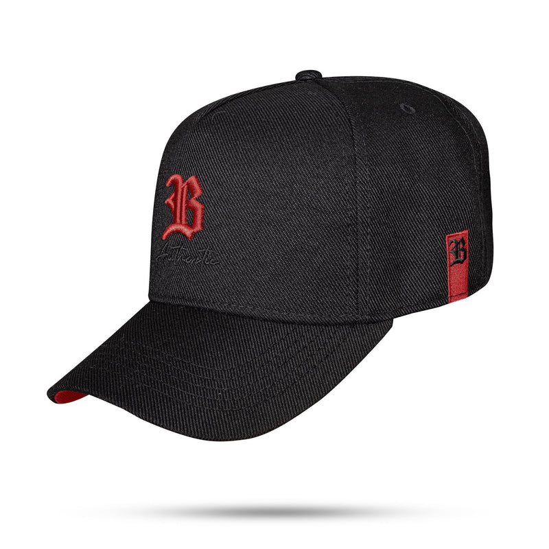 Boné Preto Snapback Authentic B Vermelho