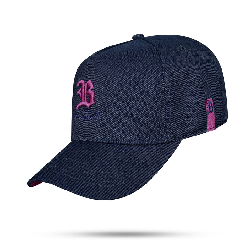 Boné Azul Marinho Snapback Authentic B Roxo