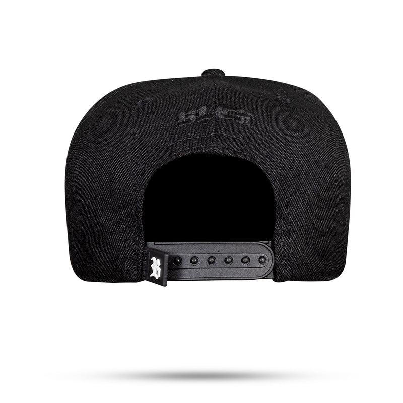 Boné Preto Snapback Aba Couro Star