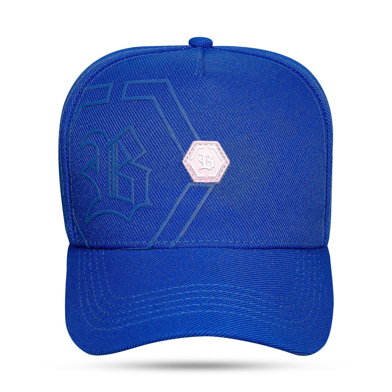 Boné Azul Royal Snapback Hex Rosa