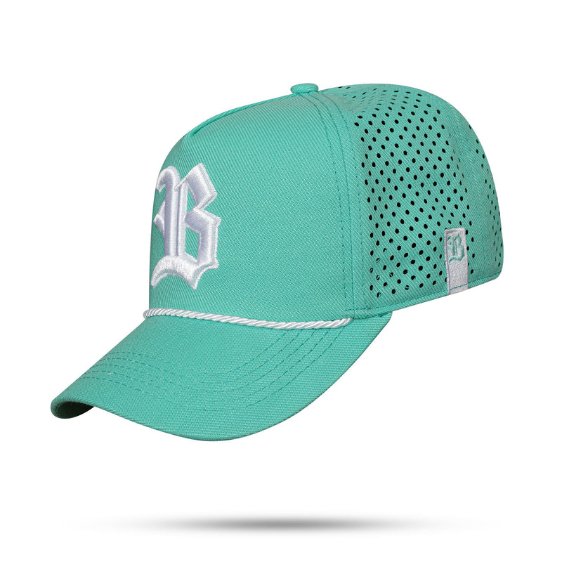 Boné Verde Água Snapback Trucker Laser String