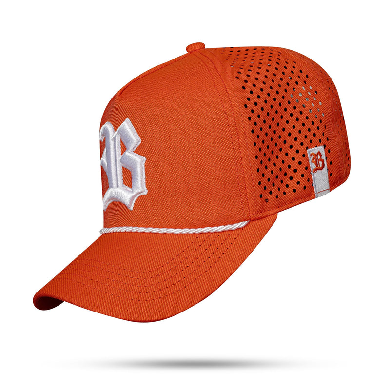 Boné Laranja Snapback Trucker Laser String