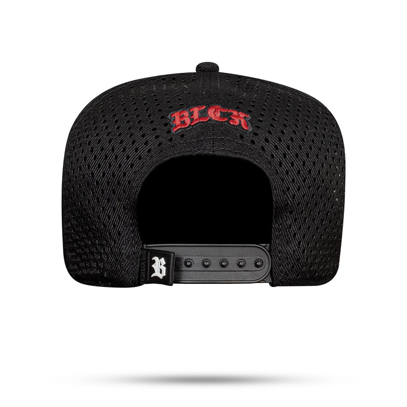 Boné Preto Snapback Trucker Laser String Vermelho