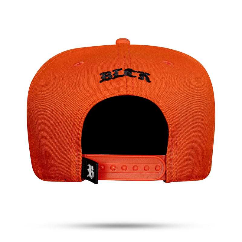 Boné Laranja Snapback Scratch Preto