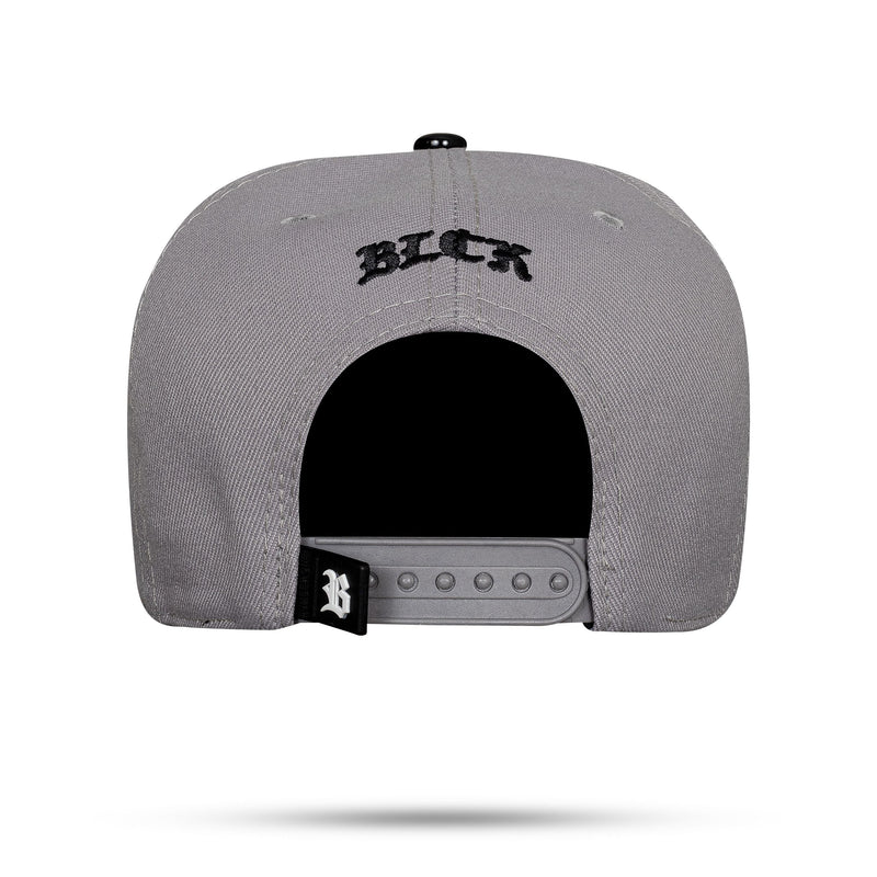 Boné Cinza Escuro Snapback Aba Piano Preto