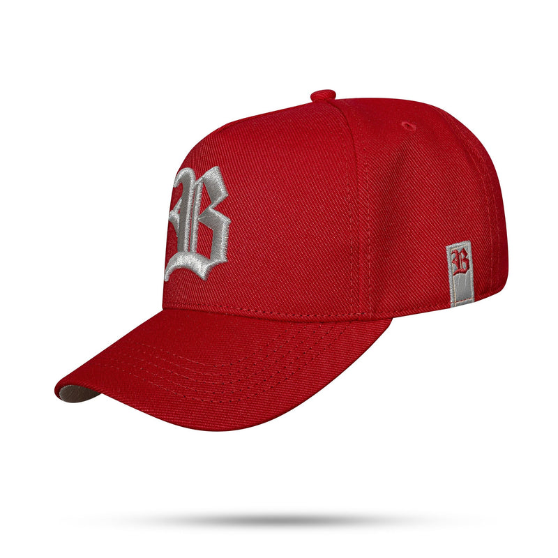 Boné Kids Vermelho Snapback Font Silver