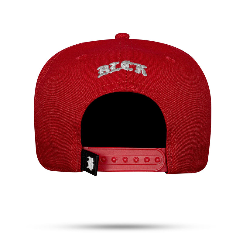 Boné Kids Vermelho Snapback Font Silver