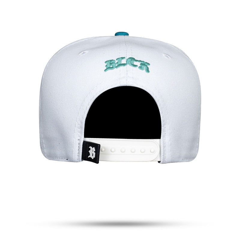 Boné Branco Snapback Aba Degradê Azul/Verde Escuro