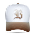 Boné Branco Snapback Aba Degradê Marrom Café/Bege