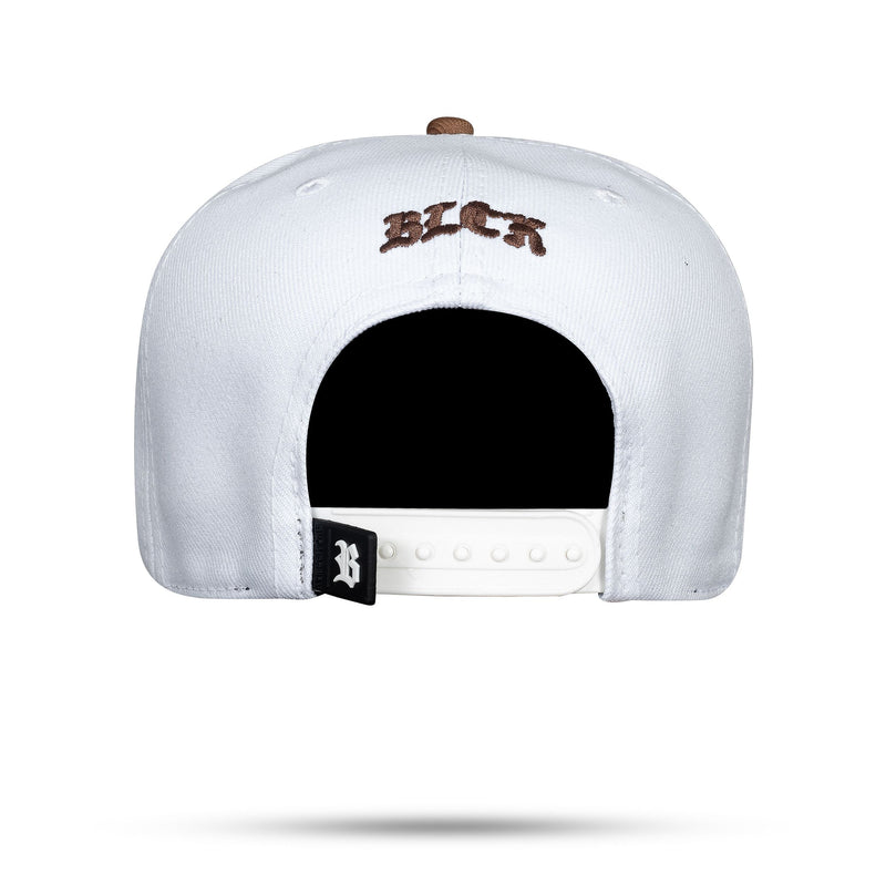 Boné Branco Snapback Aba Degradê Marrom Café/Bege