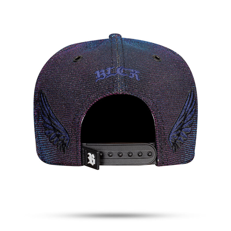 Boné Preto Snapback All Shine 3D Rosa Azul Wings