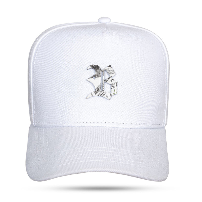 Boné Branco Snapback Metal Dólar