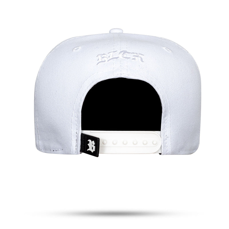 Boné Branco Snapback Square Snake Logo Gold