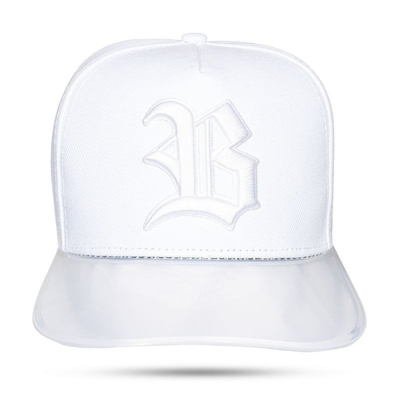 Boné Branco Snapback Alto Relevo Aba Transparente