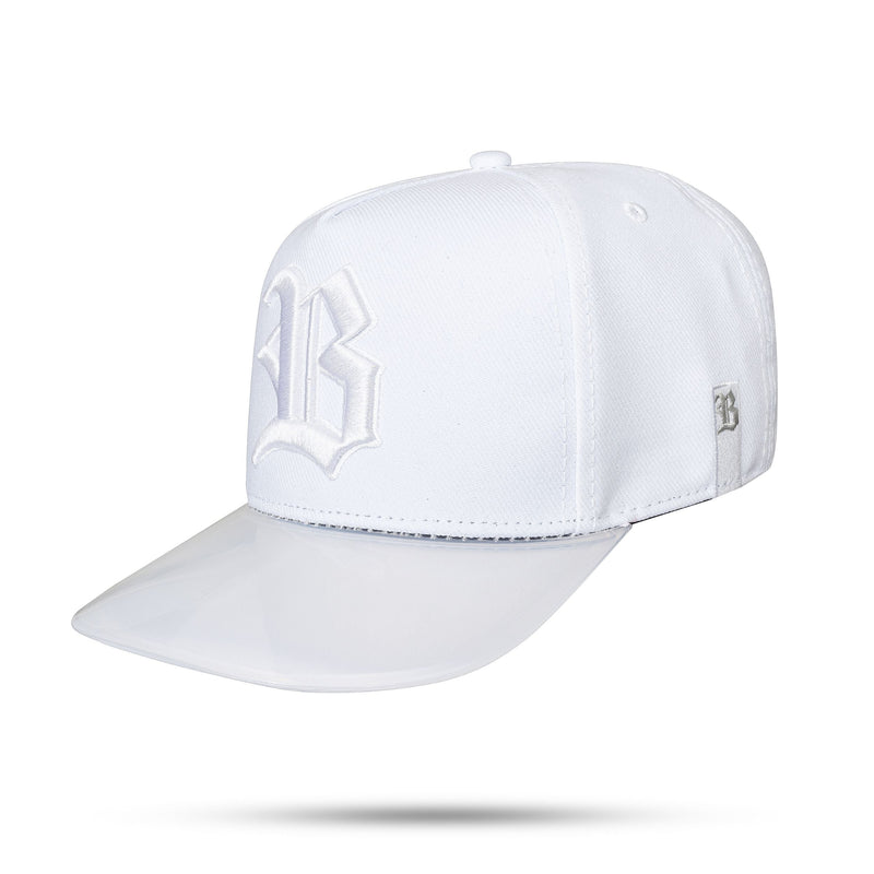 Boné Branco Snapback Alto Relevo Aba Transparente