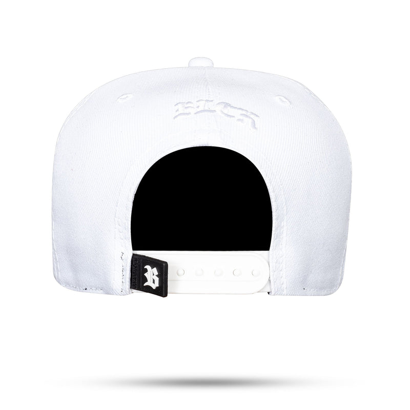 Boné Branco Snapback Alto Relevo Aba Transparente