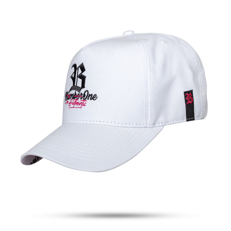 Boné Branco Snapback Number One Authentic Pink