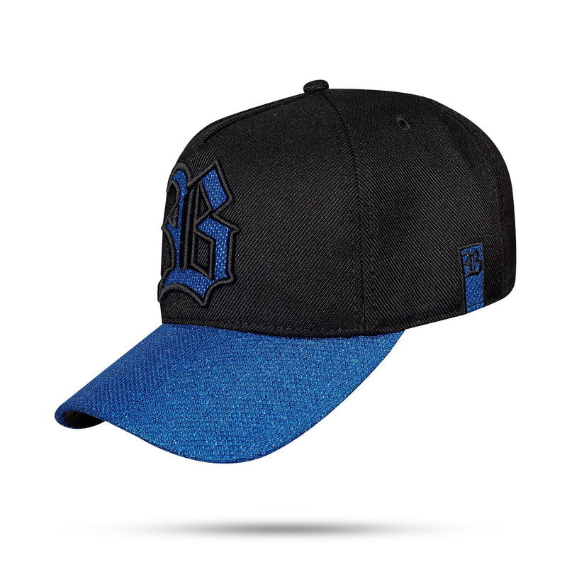 Boné Preto Snapback Aba Shine Azul Royal